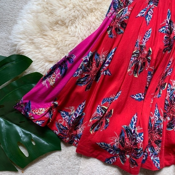 NWT Free People Cherry Combo Floral Boho Dress S - Picture 6 of 11